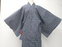 【IDnet】【着物】男物 浴衣 昭和レトロ コーマ地 格子に亀甲文 身丈約141.5cm 裄丈約66cm r7z06-577【リサイクル】【中古】