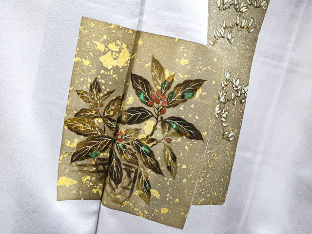 最大88%OFF【中古】 リサイクル着物 付下げ 植物文 金彩 一つ紋 身丈約154.5cm 裄丈約63cm 25z06-3476[入学式 卒業式 結婚式 母 七五三 お宮参り パーティー きもの]IDnet