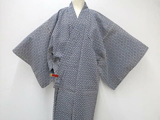 スーパーセール最大80%OFF!【中古】 リサイクル着物 男物 浴衣 コーマ地 幾何学文 身丈約144cm 裄丈約67.5cm 25z06-3576【リサイクル】IDnet スーパーセール最大80%OFF!【中古】 リサイクル着物 男物 浴衣 コーマ地 幾何学文 身丈約144cm 裄丈約67.5cm 25z06-3576【リサイクル】IDnet