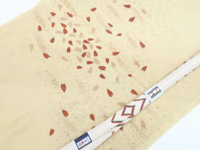 【中古】 リサイクル着物 和装小物 帯締め帯揚げセット 平組 手組 花弁文 帯締 帯揚 25w06-7957【リサイクル】 IDnet