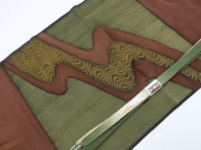 【中古】 和装小物 帯揚げ帯締めセット 帯揚 帯締 丹後ちりめん 流水文 高麗組 金糸 25w06-8019【リサイクル】 IDnet