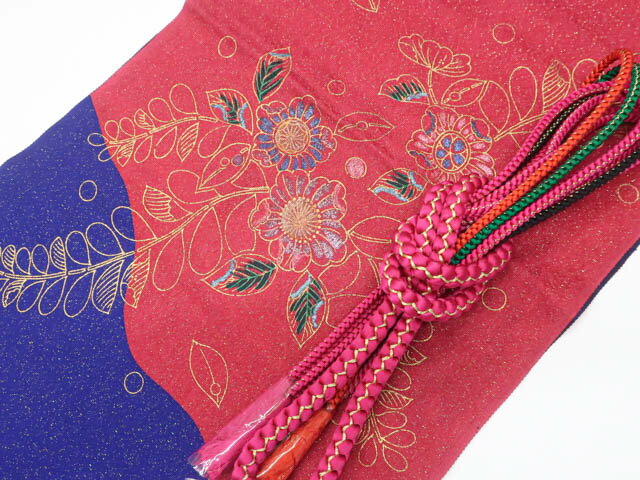 最大88%OFF【中古】和装小物 帯締め帯揚げセット 振袖用 丸組 金糸 金通し 辻ヶ花 帯締 帯揚 25w07-8859【リサイクル】 IDnet