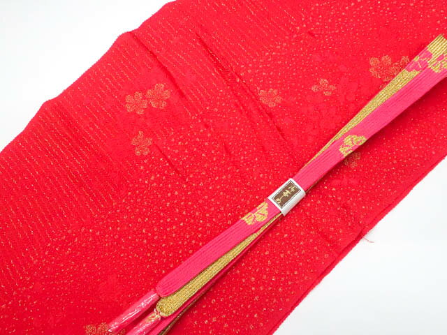 最大88%OFF【中古】和装小物 帯締め 帯揚げ セット 帯締 帯揚 高麗 ちりめん 縫い取り 金糸 25w07-9080【リサイクル】 IDnet