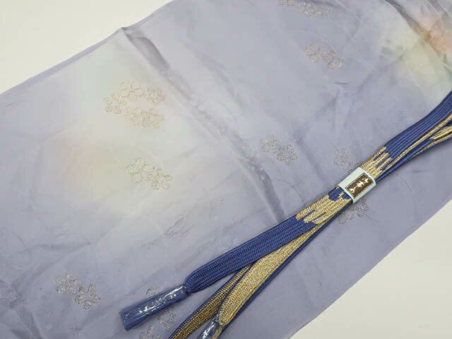 【中古】和装小物 帯締め帯揚げセット 高麗組 金糸 縫取 帯締 帯揚 25w07-9114【リサイクル】 IDnet