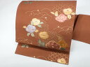 最大70%OFF【中古】九寸名古屋帯 六通柄 花文 正絹 25b08-1365【リサイクル】 IDnet