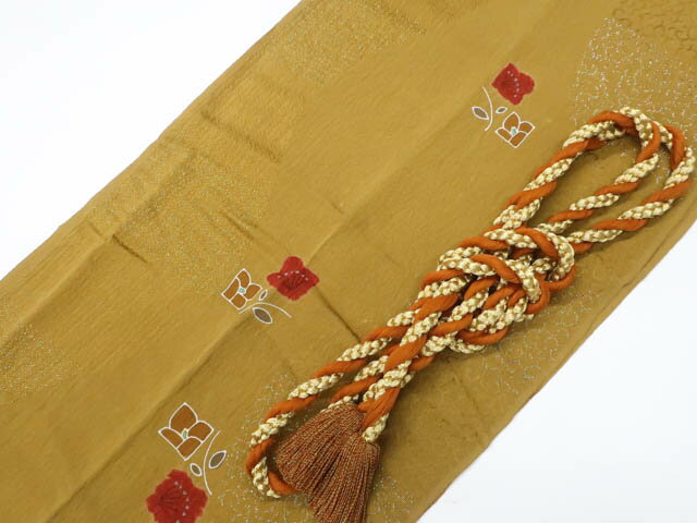 樂天商城 - 【中古】和装小物 帯締め 帯揚げ セット 帯締 帯揚 丹後ちりめん 丸組 撚り房 金糸 25w08-10371【リサイクル】 IDnet
