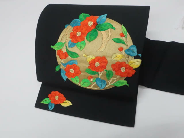 ビッグセール最大80%OFF【中古】リサイクル着物 九寸名古屋帯 太鼓柄 花 正絹 25b08-1513【リサイクル】 IDnet