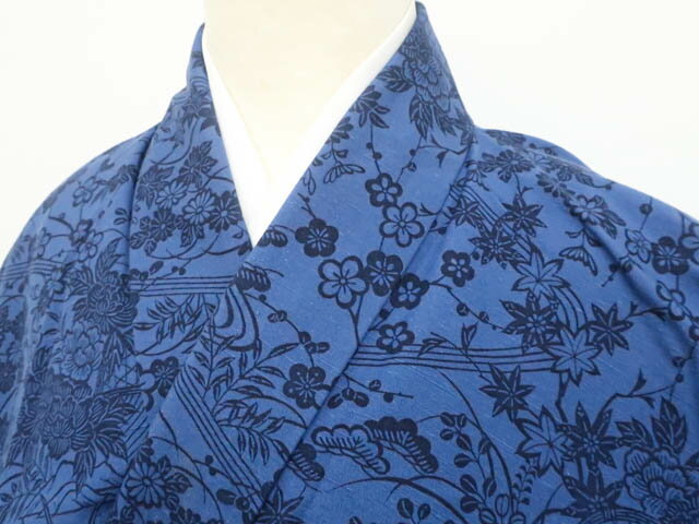 未使用 紬着物 青系グラデーション 花柄 未使用 紬着物 青系グラデーション 花柄 楽天市場】青 紬の通販