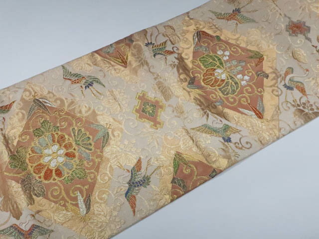 【中古】リサイクル着物 袋帯 六通柄 唐草 桐 華文 金糸 正絹 25b08-1581【フォーマル リサイクル帯 入学式 卒業式 結婚式 母 七五三 お宮参り パーティー 通販 アイディーネット きもの】 IDnet