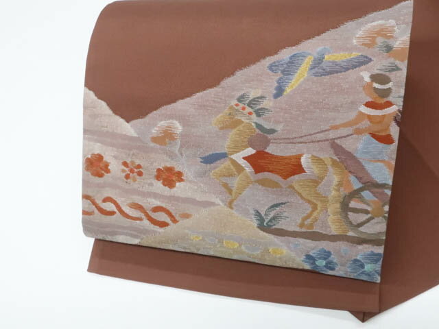 【中古】リサイクル着物 袋帯 六通柄 狩猟文様 金糸 芯なし 25b09-1807【リサイクル】 IDnet