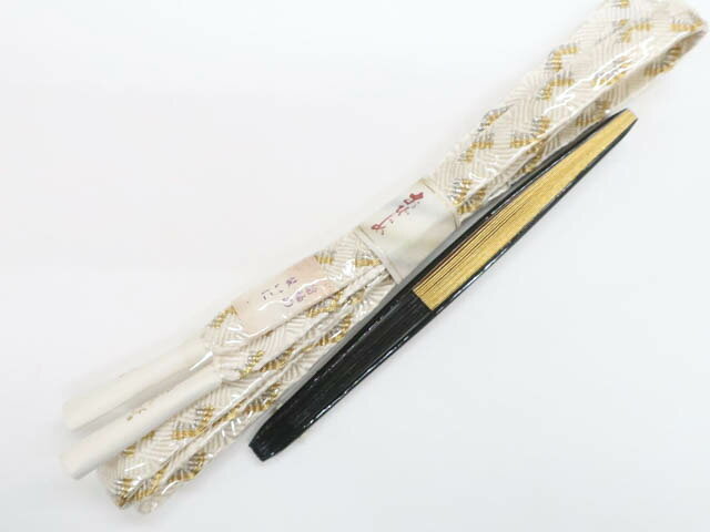 樂天商城 - 【中古】 和装小物 帯締め 帯締 礼装用 平組 金糸 末広付き 25w10-12237【リサイクル】 IDnet