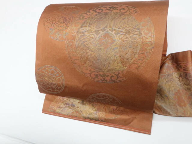 樂天商城 - 【中古】リサイクル着物 九寸名古屋帯 六通 華 正絹 25b09-1752[リサイクル着物 仕立て上がり 和服 アウトレット カジュアル カジュアル帯 リサイクル帯 着付け教室 観劇 普段着 お食事会 お出掛け 通販 アイディーネット きもの] IDnet