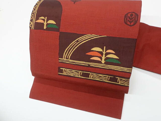 Nagoya Sash - 【中古】リサイクル着物 九寸名古屋帯 太鼓柄 正絹 25b09-1773[リサイクル着物 仕立て上がり 和服 アウトレット カジュアル カジュアル帯 リサイクル帯 着付け教室 観劇 普段着 お食事会 お出掛け 通販 アイディーネット きもの] IDnet