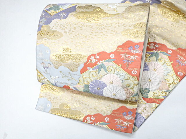 【中古】袋帯 六通柄 金糸 正絹 25b10-2068【リサイクル】 IDnet