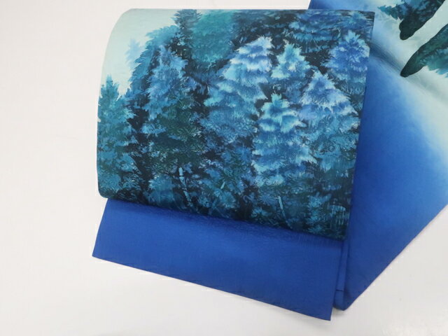 【中古】九寸名古屋帯 太鼓柄 樹木 開き仕立て 正絹 25b11-2204【リサイクル】 IDnet