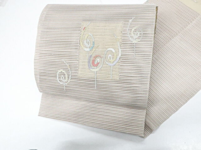 【中古】八寸名古屋帯 夏物 夏 太鼓柄 正絹 25b11-2209【リサイクル】 IDnet