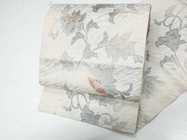 【中古】八寸名古屋帯 六通 唐花 正絹 25b11-2222【リサイクル】 IDnet