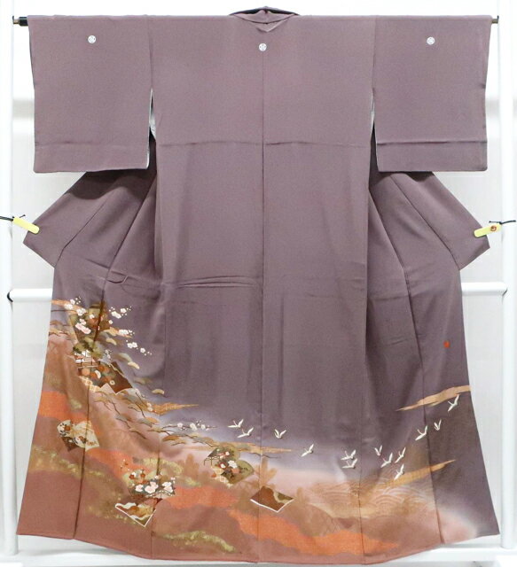 【中古】リサイクル着物 色留袖 落款入り 三つ紋 金彩 訪問着仕立 正絹 着物 身丈約157cm 裄丈64.5cm 25z11-6272【リサイクル】 IDnet