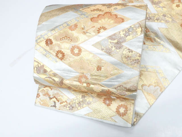 楽天スーパーセール最大80%OFF【中古】袋帯 六通柄 鶴 松 金糸 正絹 25b11-2264【フォーマル リサイクル帯 入学式 卒業式 結婚式 母 七五三 お宮参り パーティー】 IDnet