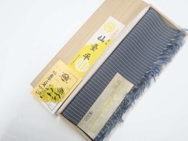 【中古】和装小物 和雑貨 テーブルセンター 仙台平 木箱付 美品 25w11-14126【リサイクル】 IDnet