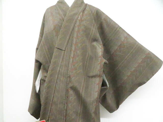 【中古】リサイクル着物 十日町紬 正絹 着物 身丈約168.5cm 裄丈67.5cm 25z12-6797[リサイクル着物 仕立て上がり 和服 アウトレット 着付け教室 お茶 カジュアル 初詣 袴 お出掛け 街着 観劇 普段着 お食事会 通販 アイディーネット きもの] IDnet