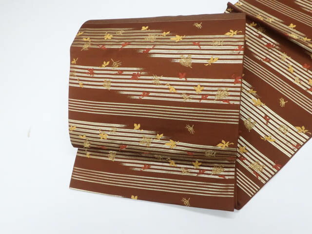 【中古】リサイクル着物 京袋帯 六通 葉 正絹 25b08-1449【フォーマル リサイクル帯 入学式 卒業式 結婚式 母 七五三 お宮参り パーティー】 IDnet