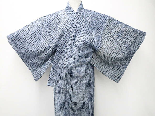 【中古】リサイクル着物 浴衣 男物 総絞り リメイク 身丈約133.5cm 裄丈約63.5cm 25z08-4747【リサイクル】 IDnet