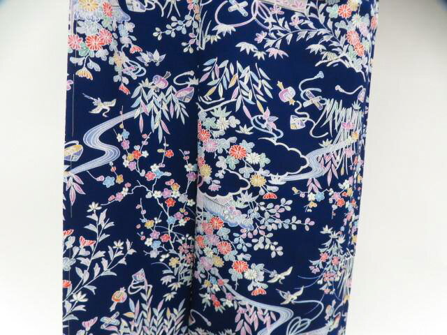 楽天スーパーセール最大80%OFF【中古】リサイクル着物 小紋 茶屋辻 宝尽くし しつけ付 正絹 着物 美品 身丈約164cm 裄丈約65.5cm 26z01-20【リサイクル】 IDnet