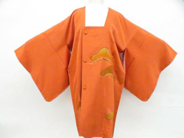 Coat - 【中古】リサイクル着物 道行コート 昭和レトロ 金駒刺繍 松文様 正絹 着物 身丈約96.5cm 裄丈約67.5cm 26z01-29【リサイクル】 IDnet