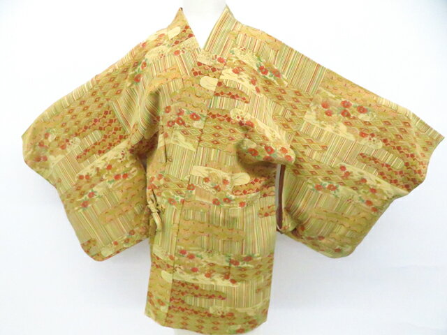 樂天商城 - 【中古】リサイクル着物 道中着 かすみに花 正絹 着物 身丈約83cm 裄丈66cm 26z01-77【リサイクル】 IDnet