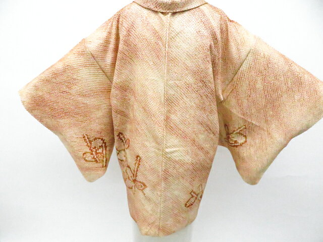 Haori - 【中古】リサイクル着物 羽織 総絞り ぼかし 花 羽織紐付 正絹 着物 身丈約79cm 裄丈64cm 26z01-89【リサイクル】 IDnet