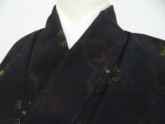 樂天商城 - 【中古】リサイクル着物 紬 正絹 着物 身丈約158.5cm 裄丈約64cm 26z01-202【リサイクル】 IDnet
