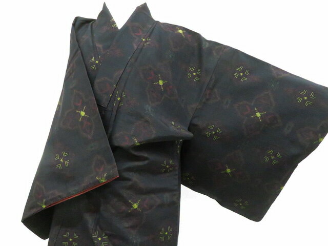 アイディーネットの【中古】リサイクル着物 紬 正絹 着物 身丈約158.5cm 裄丈約64cm 26z01-202【リサイクル】 IDnet｜アングル2