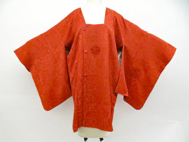 樂天商城 - 【中古】リサイクル着物 道行コート 葉地紋 正絹 着物 美品 身丈約90cm 裄丈66.5cm 26z01-260【リサイクル】 IDnet