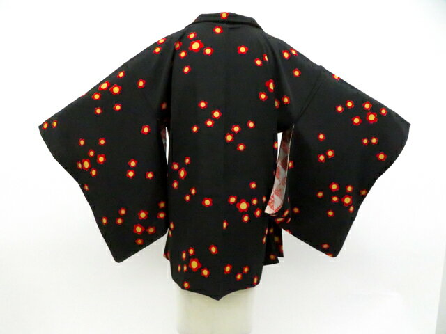 Haori - 【中古】リサイクル着物 羽織 昭和レトロ 花 羽織紐別売り 正絹 着物 身丈約77.5cm 裄丈64.5cm 26z01-294【リサイクル】 IDnet