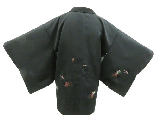 黒羽織　相良刺繍　花束紋　水引　黒地　モノトーン　着物　038k 楽天市場】花 刺繍（種類（着物）羽織）（着物｜和服）：レディース