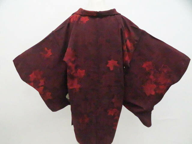 Haori - 【中古】リサイクル着物 羽織 紅葉柄 羽織紐付き 着物 正絹 身丈約84.5cm 裄丈約64cm 26z01-549【リサイクル】 IDnet
