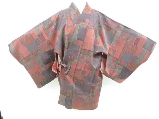 Haori - 【中古】リサイクル着物 道中着 花 着物 正絹 身丈約81cm 裄丈約66cm 26z01-562【リサイクル】 IDnet