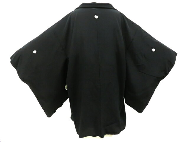 Coat - 【中古】リサイクル着物 羽織 黒羽織 三つ紋 紐別売り 正絹 身丈79cm 裄丈63cm 26z02-649【リサイクル】 IDnet