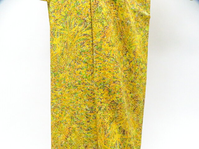 【中古】リサイクル着物 小紋 植物文様 正絹 着物 美品 身丈約161.5cm 裄丈約66.5cm 26z02-709【リサイクル】 IDnet
