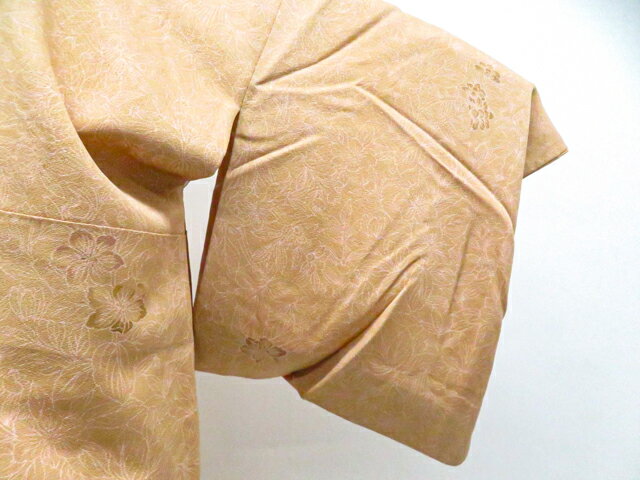 【中古】リサイクル着物 小紋 花 正絹 着物 身丈約152cm 裄丈約63.5cm 26z02-722【リサイクル】 IDnet