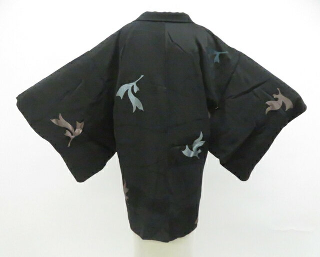 樂天商城 - 【中古】リサイクル着物 黒羽織 羽織 羽織紐付き 正絹 着物 身丈約79cm 裄丈約62m 26z02-738【リサイクル】 IDnet