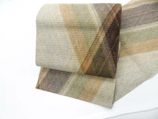 【中古】八寸名古屋帯 全通柄 夏物 夏 金糸 正絹 26b02-158【リサイクル】 IDnet