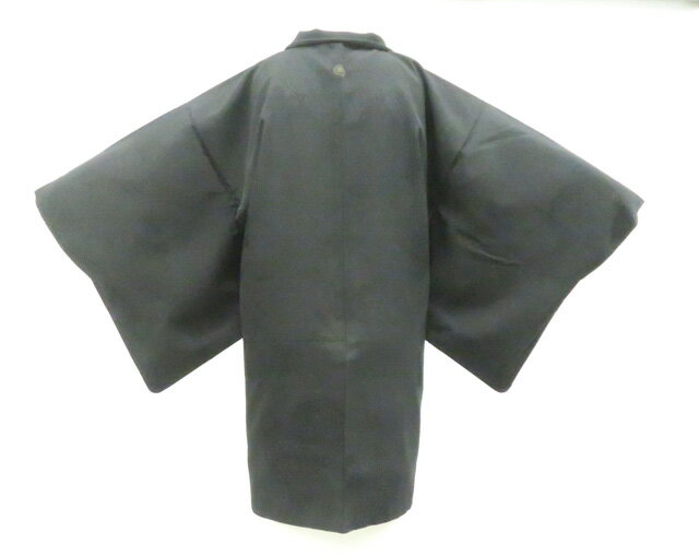 Coat - 【中古】リサイクル着物 羽織 黒羽織 縫い紋 地紋入り 紐付き 正絹 身丈83cm 裄丈62cm 26z02-910【リサイクル】 IDnet