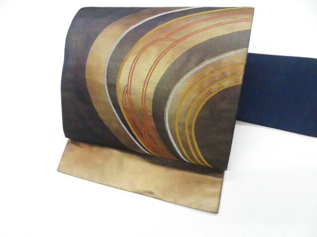 Nagoya Sash - 【中古】九寸名古屋帯 太鼓柄 金糸 正絹 美品 26b02-186【リサイクル】 IDnet