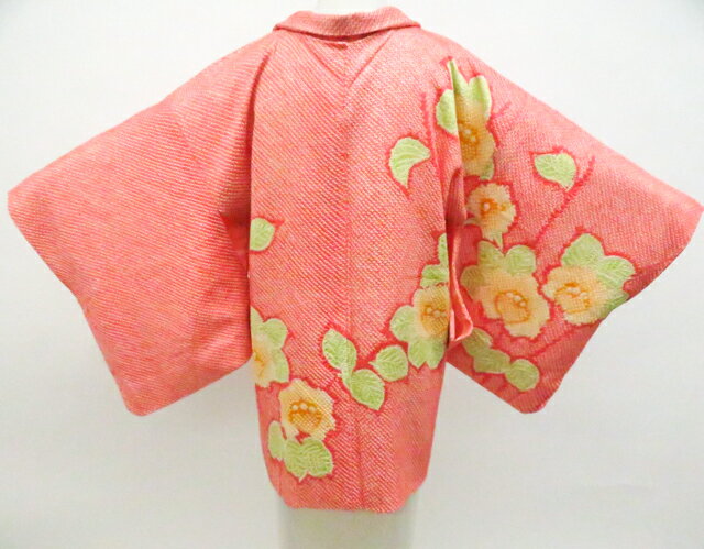 Haori - 【中古】リサイクル着物 羽織 総絞り 花 羽織紐付 正絹 着物 身丈約77cm 裄丈約64cm 26z02-1013【リサイクル】 IDnet