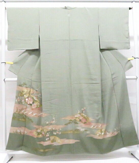 Irotome - 【中古】リサイクル着物 色留袖 一つ紋 金駒刺繍 訪問着仕立て 正絹 着物 身丈約160cm 裄丈約65cm 26z02-973【リサイクル】 IDnet