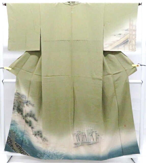 樂天商城 - 最大85%OFF【中古】リサイクル着物 訪問着 作家物 落款入り 一つ紋 平等院 正絹 着物 美品 身丈約159.5cm 裄丈63cm 26z03-1022【リサイクル】 IDnet