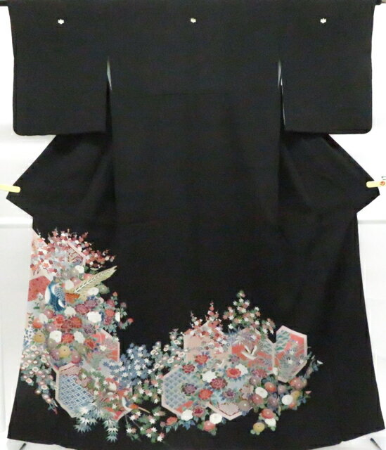 Kurotome - 最大88%OFF【中古】リサイクル着物 黒留袖 五つ紋 比翼仕立 正絹 着物 身丈約160.5cm 裄丈62.5cm 26z03-1024【リサイクル】 IDnet