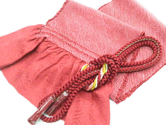 【中古】和装小物 帯締め 帯揚げ セット 振袖用 総絞り 丸組 金糸 美品 帯締 帯揚 26w03-2723【リサイクル】 IDnet